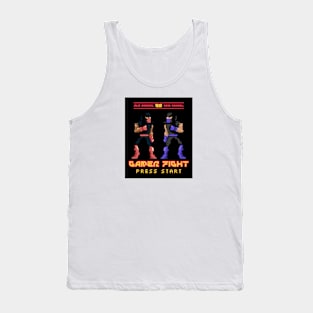 Old School Vs New School - Gamer Fight - Press Start Tank Top